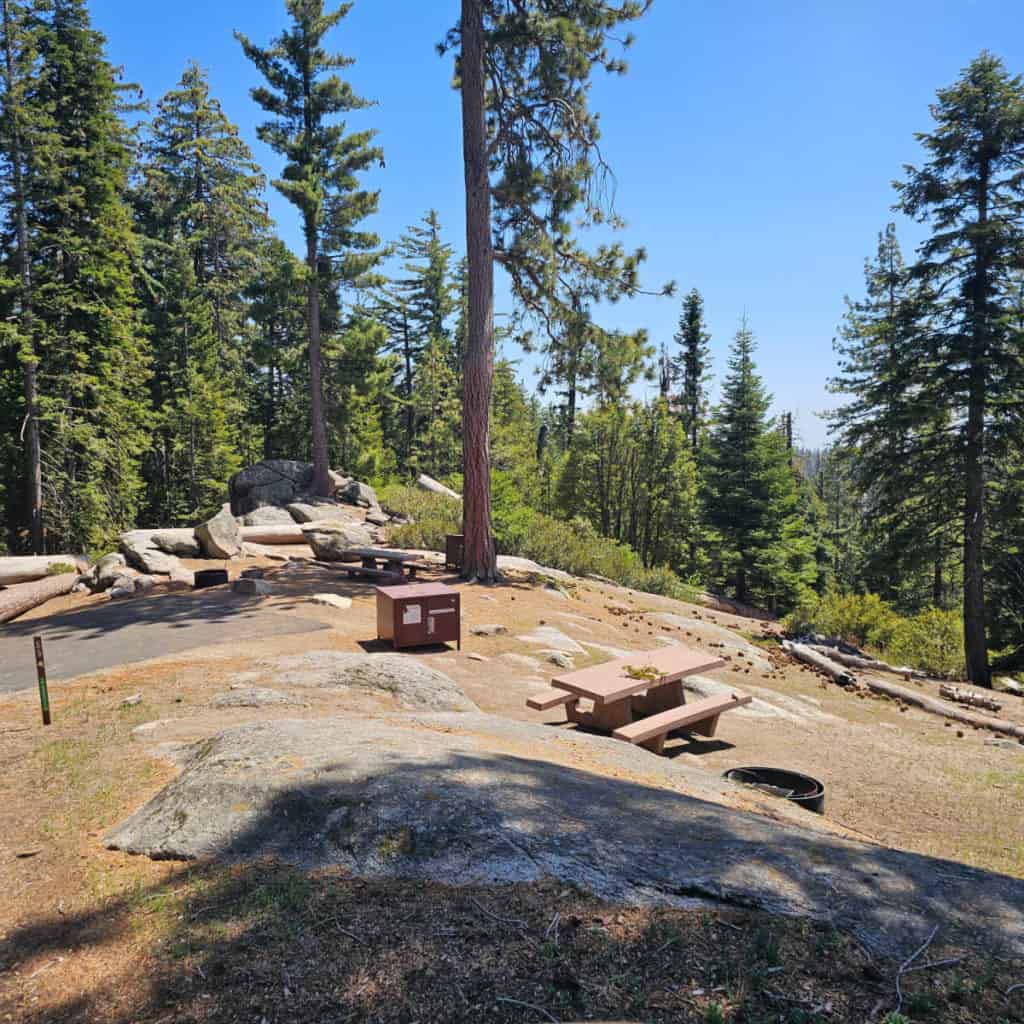 campsite 55 Sunset Campground in Kings Canyon National Park
