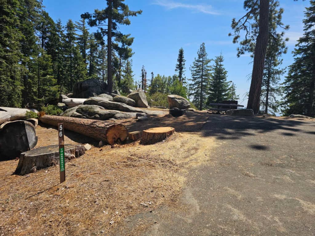 campsite 56 Sunset Campground in Kings Canyon National Park