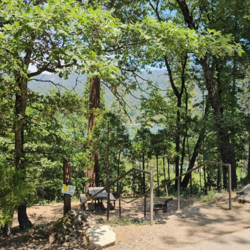 campsite at Spring Cove Campground at Bass Lake CA