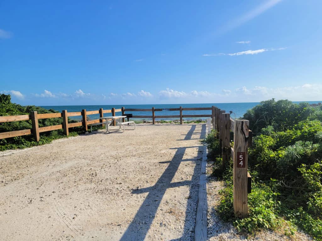Campsite 54 Buttonwood Campground at Bahia Honda State Park in Florida