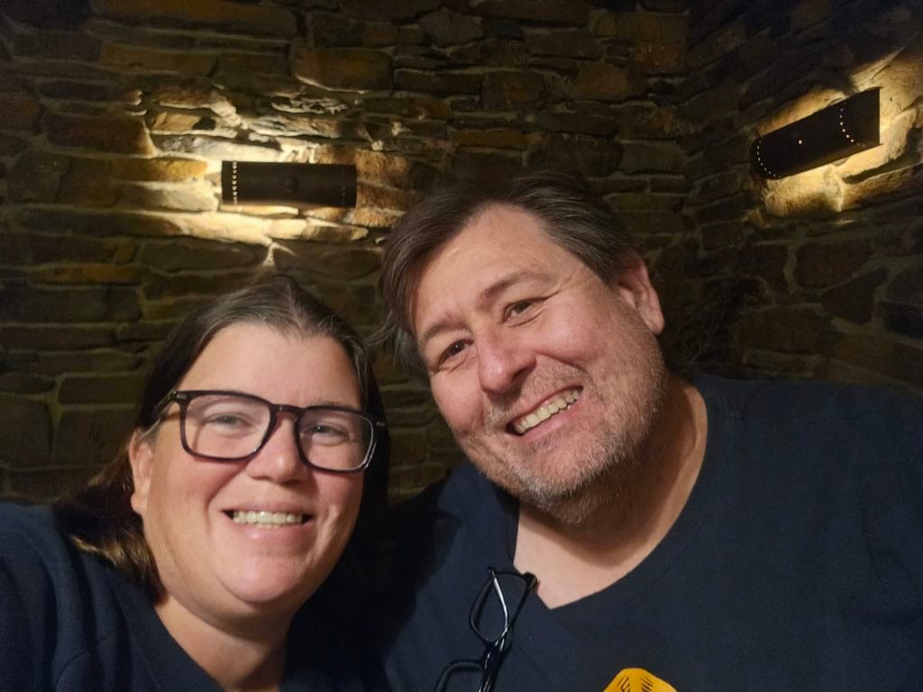 John and Tammilee at the Cellar Bar in Chateau Du Sureau