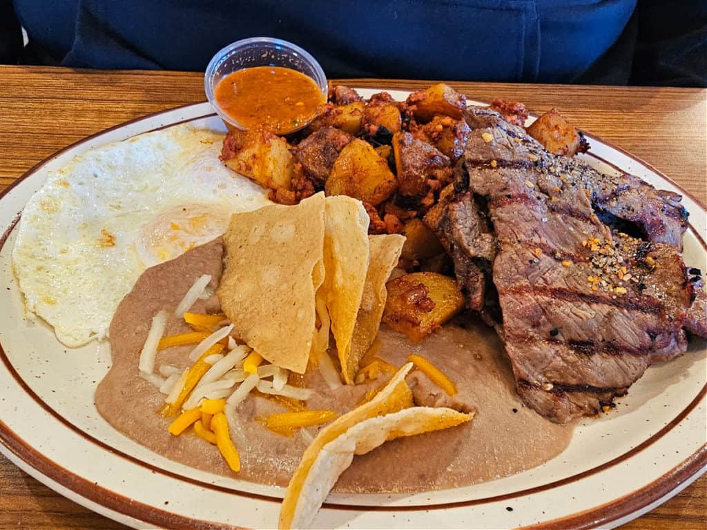 Mexicali Breakfast at Mountain Oakes Cafe in Oakhurst California