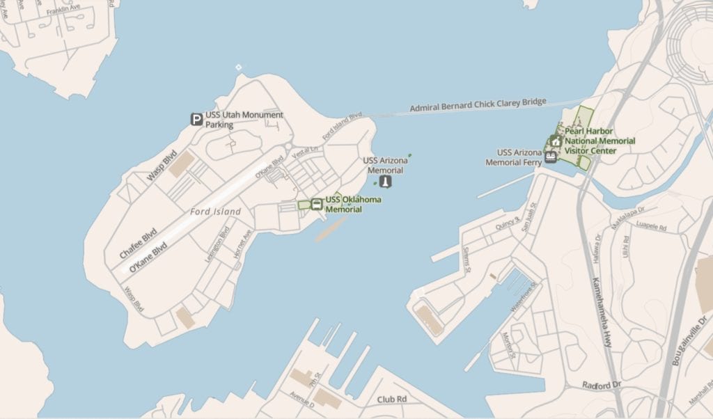 Pearl Harbor National Memorial Map