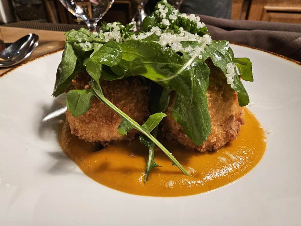 Sage Arancini at the Cellar Bar in Chateau Du Sureau Oakhurst, California
