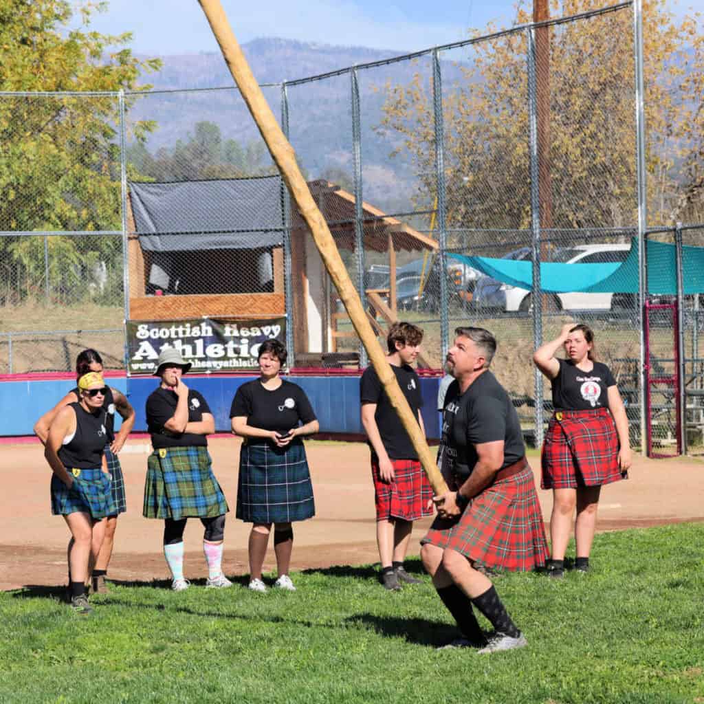 The Turning of the Caber at the Yosemite Celtic Festival and Highland Games