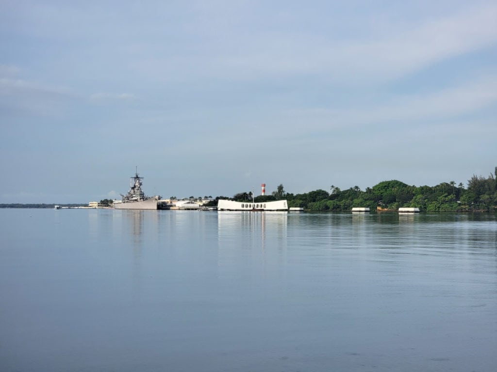 USS Missouri and the USS Arinona National Memorial at Pearl Harbor National Memorial