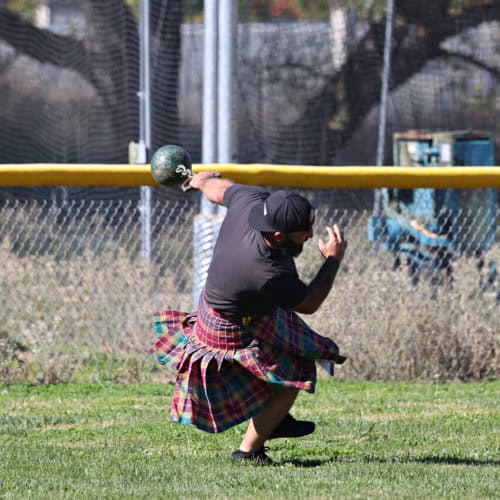 Weight for Distance event at the Yosemite Celtic Festival and Highland Games