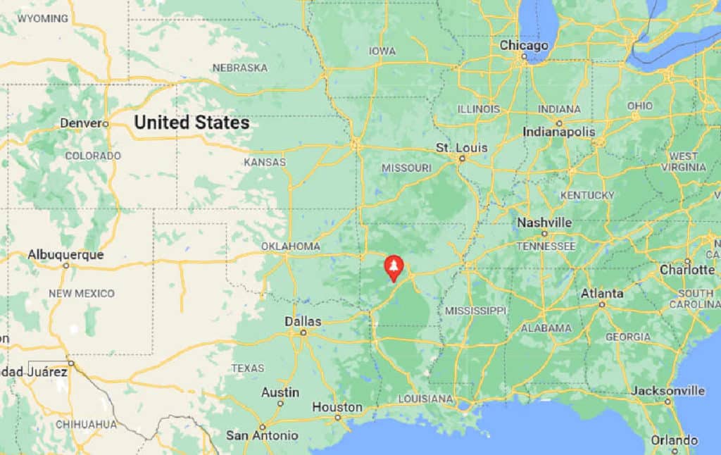 Map showing Where Hot Springs National Park is located in the USA