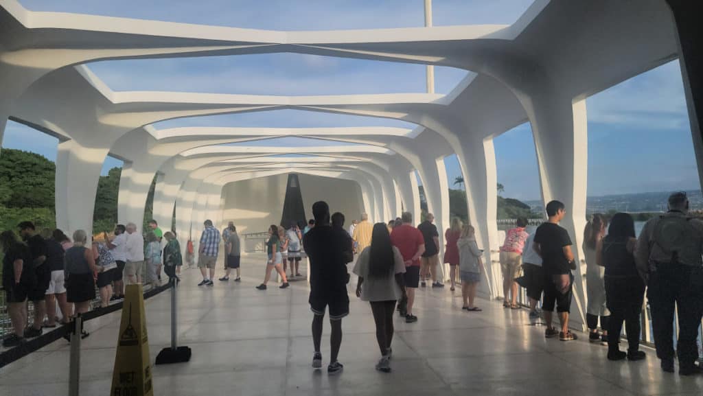 inside USS Arizona Memorial at Pearl Harbor National Memorial