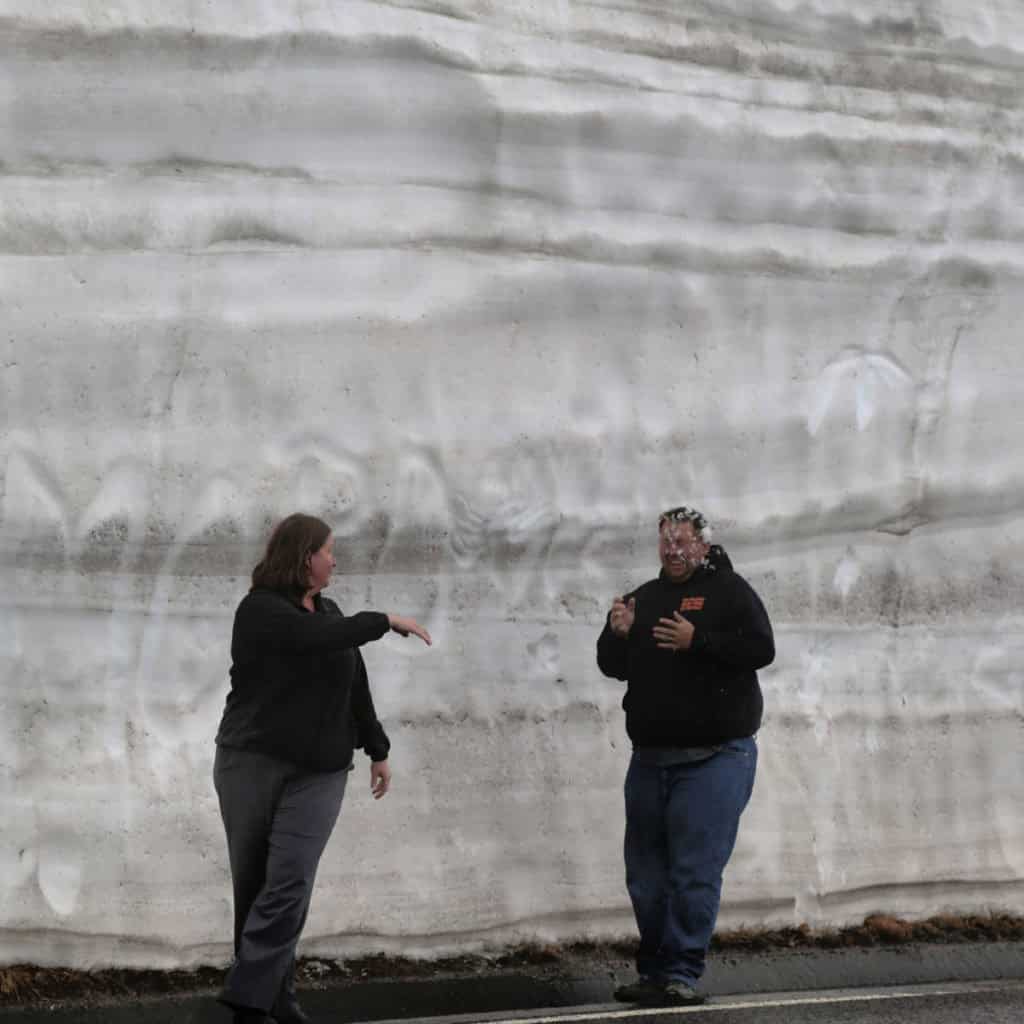 Snowball fight in Rocky Mountain National Park