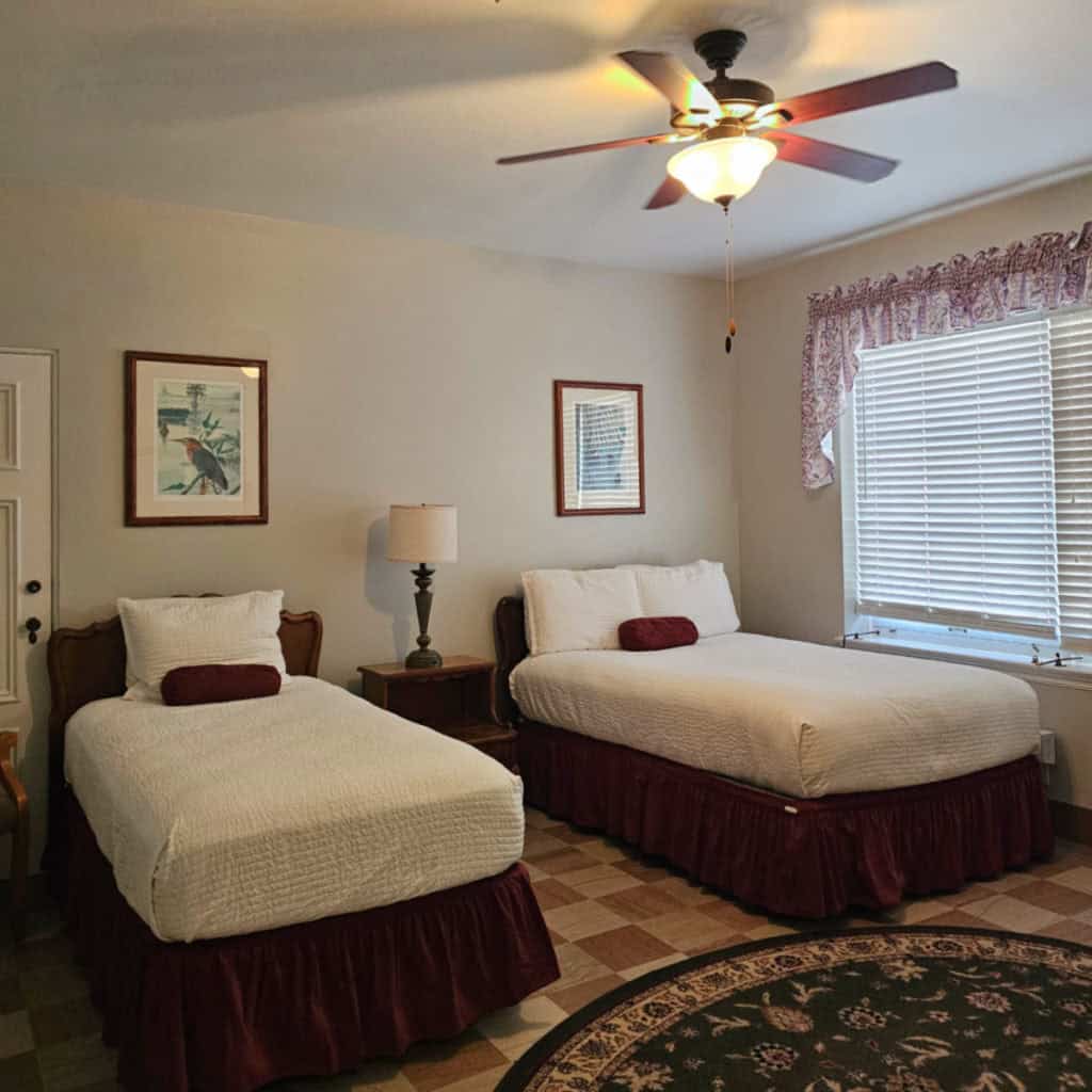 One Twin and one Double Bed in room 38 at Wakulla Springs Lodge