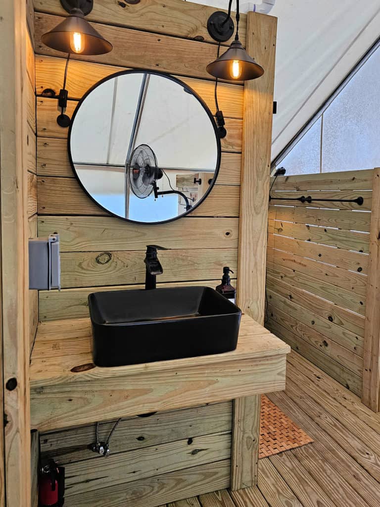 Sink in Timberline Glamping Tent Gulf Shores Alabama