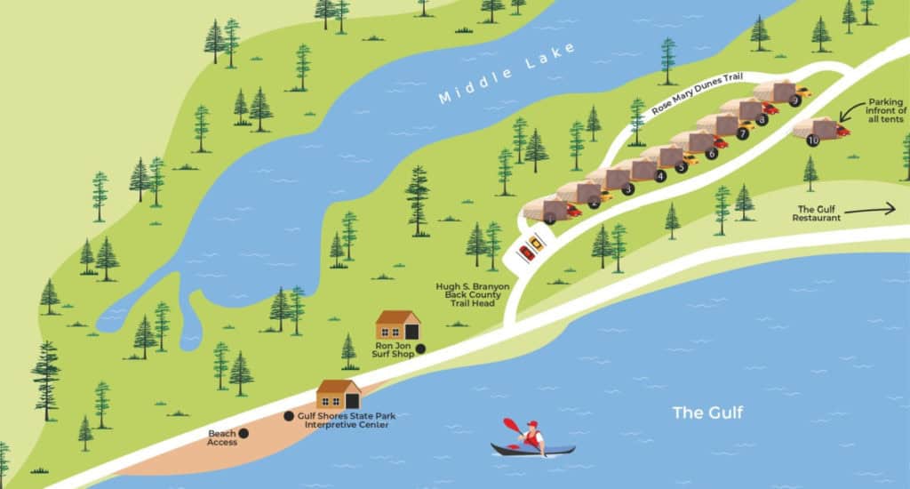 Timberline Glamping Orange Beach Map