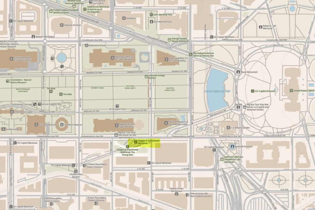 Dwight D Eisenhower Memeorial Map