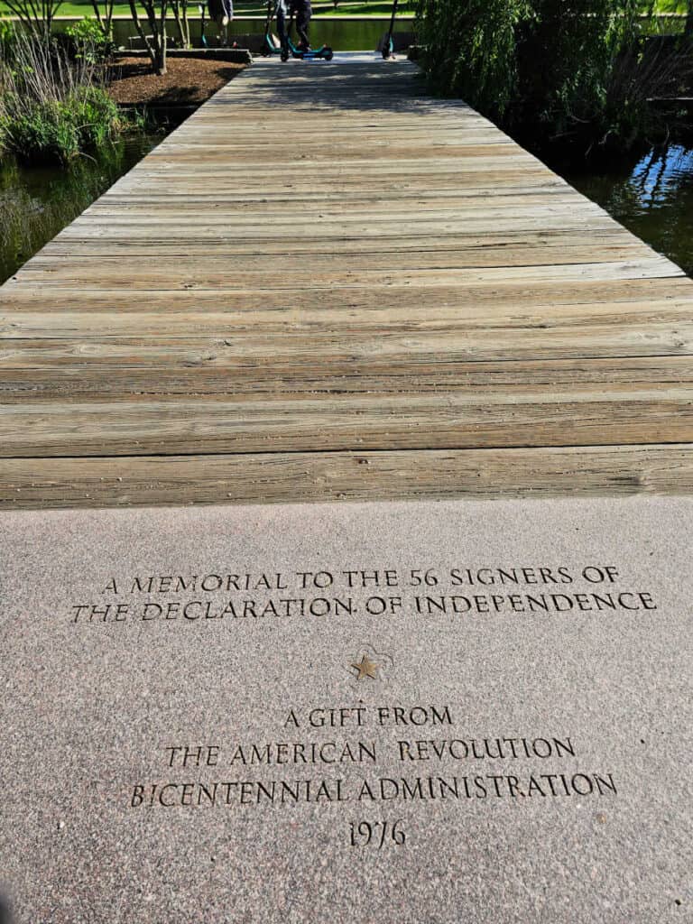 Memorial to the 56 signers of the Declaration of Independence