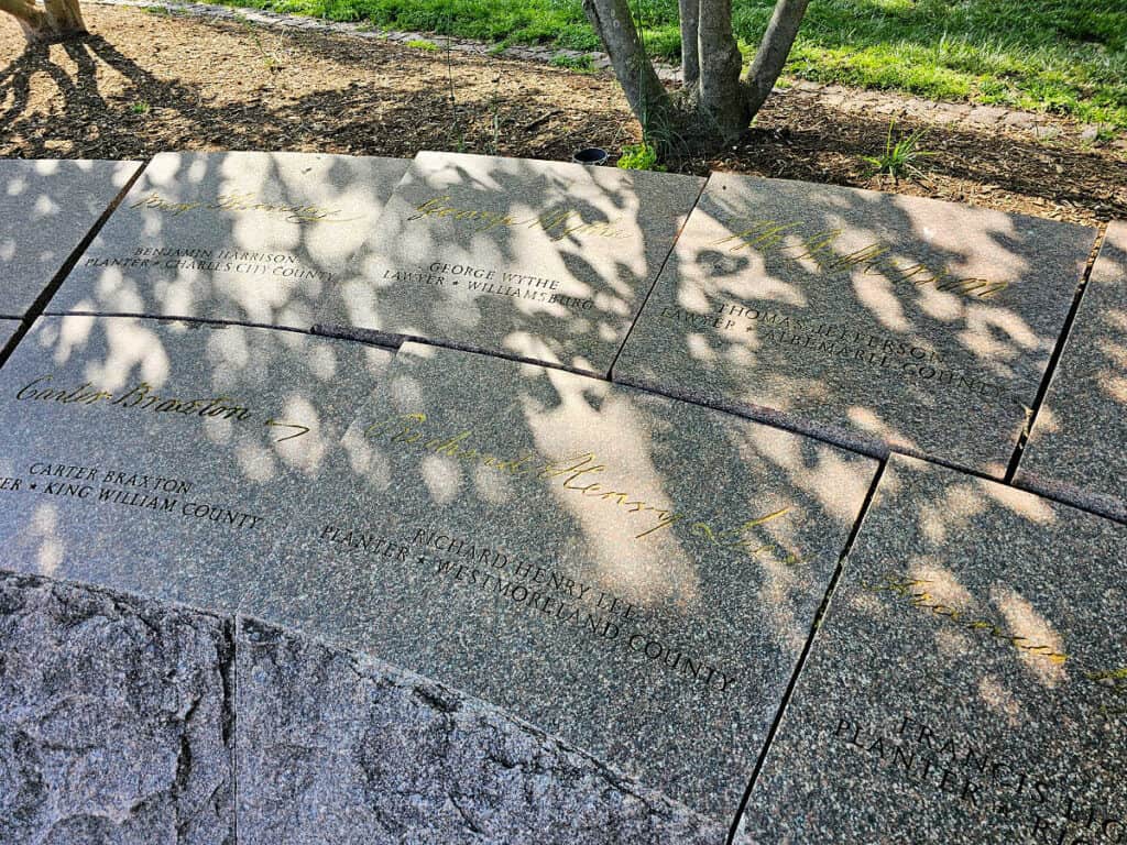 Signatures at Constitution Gardens