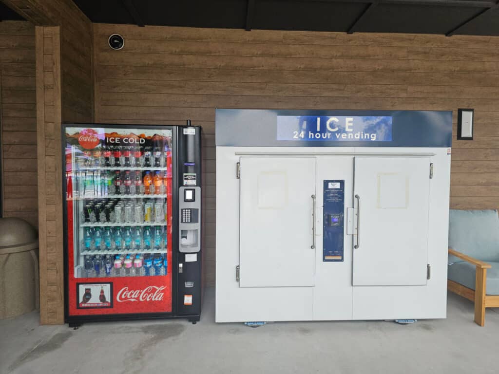 Coke and Ice Vending Machine at RV Resort at Gulf State Park