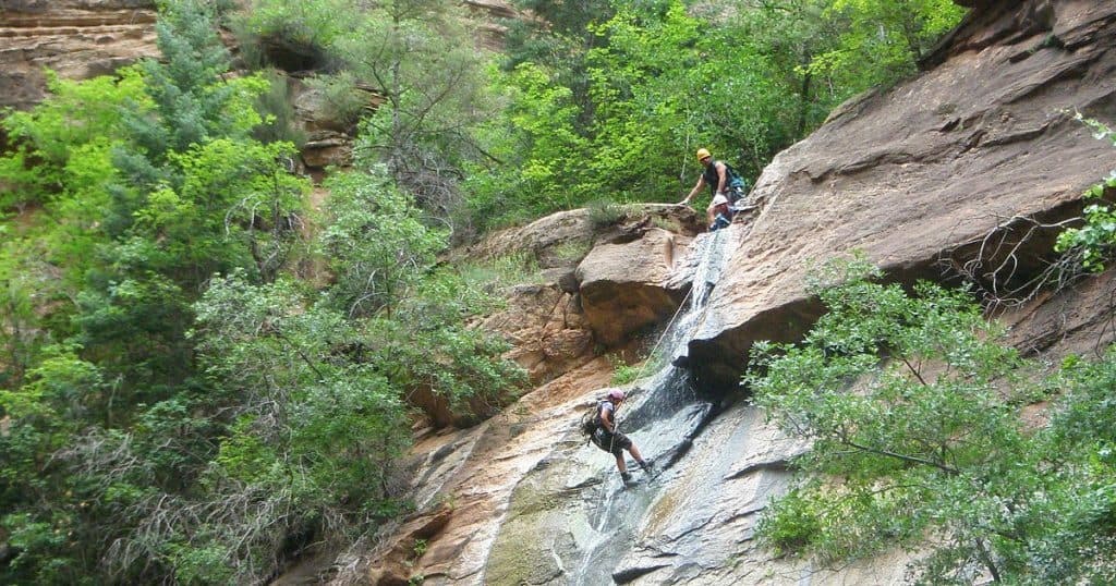 Canyoneering into the Zion Narrows from Mystery Canyon