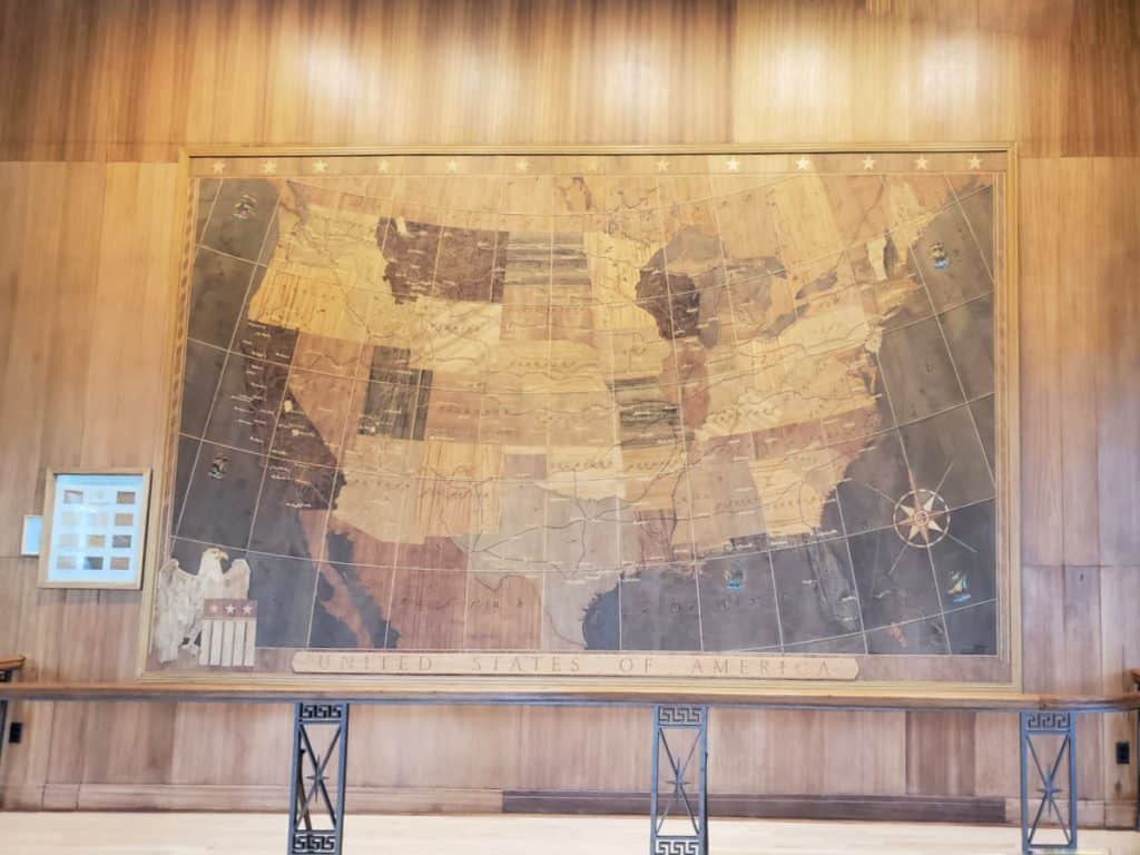 Reamer Map hanging in the Map Room at Mammoth Hot Springs Hotel